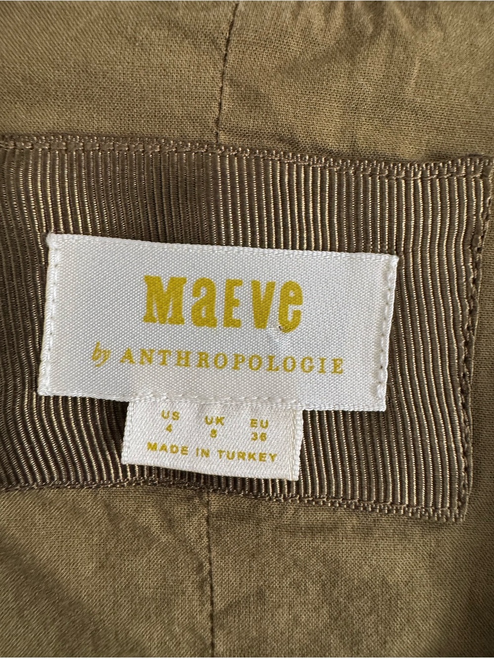 Anthropologie Olive Sleeveless Button Vest - Picture 3 of 3